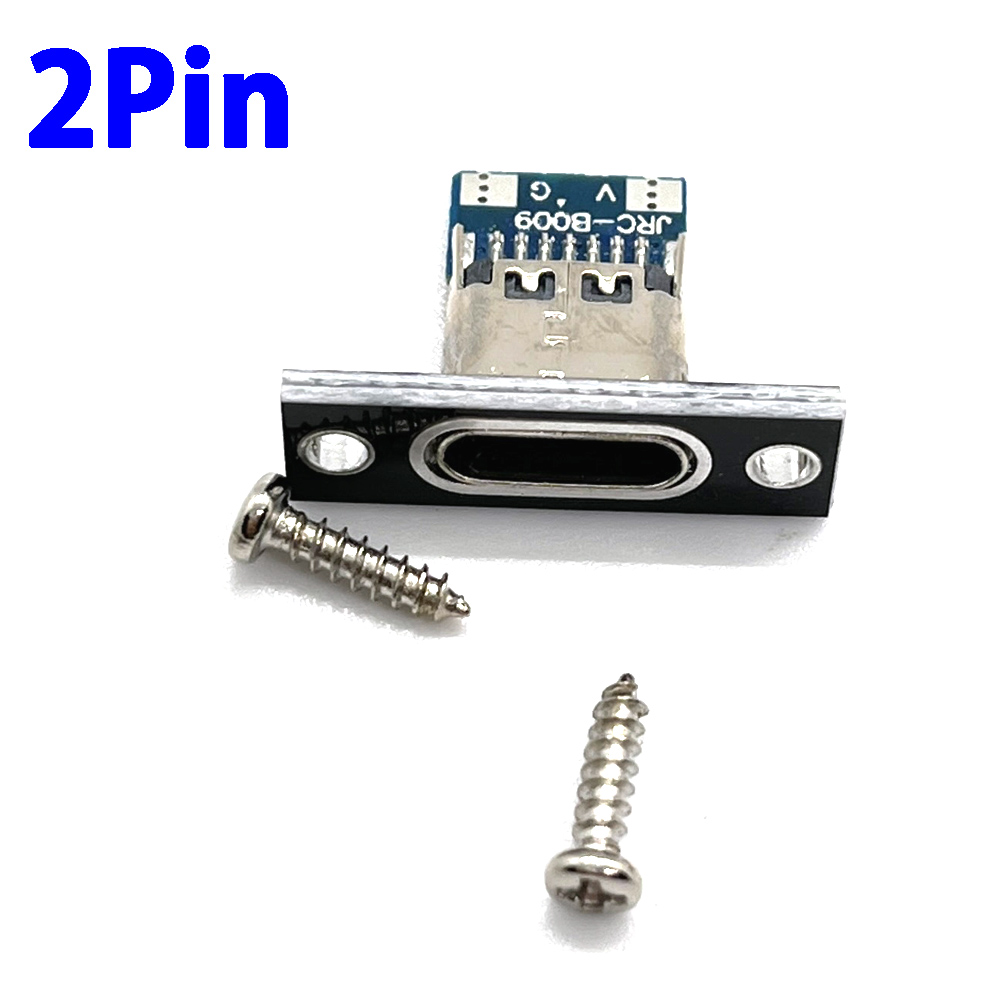 1-10 Uds conector USB tipo C 3,1 tipo C 2 pines 4 pines conector hembra puerto de carga USB 3,1 tipo C enchufe con placa de fijación de tornillo: Verde militar / 5-9 Unids