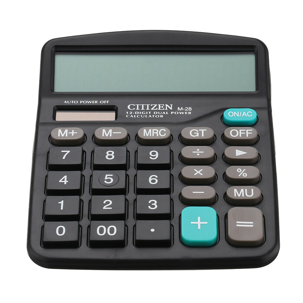 Solar Battery Desktop Calculator Basic 12-Digit Large Display Office Business