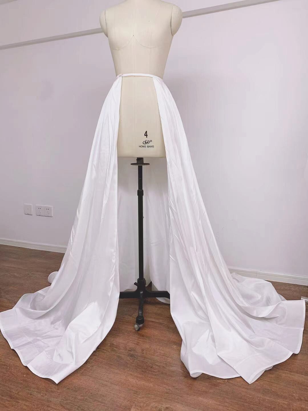 Weiß Braut Überrock Abnehmbare Felsen Zug Bund Geschmack Hochzeit Felsen Abdeckung Schmücken Satin- Für Elegante Braut max Felsen
