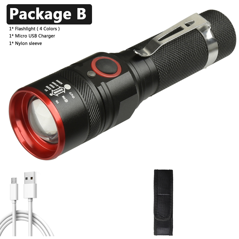 XM-L-linterna Led T6 recargable por USB, batería de 18650, 3000LM, de aluminio, resistente al agua, 3 modos, para ciclismo, Camping, Litwod