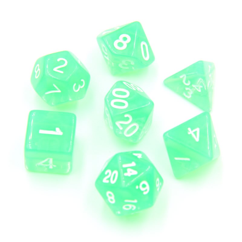 7PCS/SET Polyhedral Digital Dice Mixed D4 D6 D8 D10 D12 D20 DND Dice for RPG Role Playing Board Games: tou-04