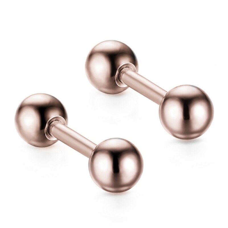 Bijoux pour le corps, 2 pièces, boule de 4mm en acier inoxydable, anneau Daith Oreja, boucle d'oreille Cartilage, Piercing d'oreille: Rose gold