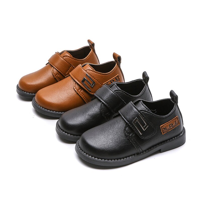 Kids Leather Shoes For Boys Wedding School Show Flats Shoes Classic Children Black Loafer Moccasins British Style Spring
