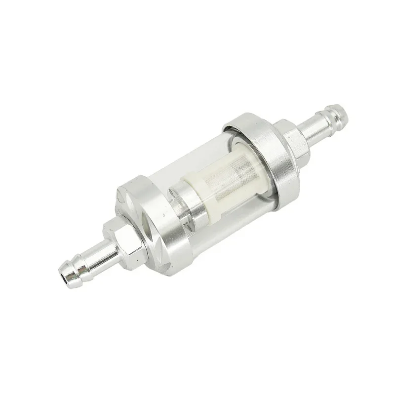 8mm CNC Aluminum Alloy Glass Gas Fuel Gasoline Oil Filter Moto for Dirt Pit Bike 125/140/150/160cc CRF70 90 110 TTR100 110 KLX65: WHITE
