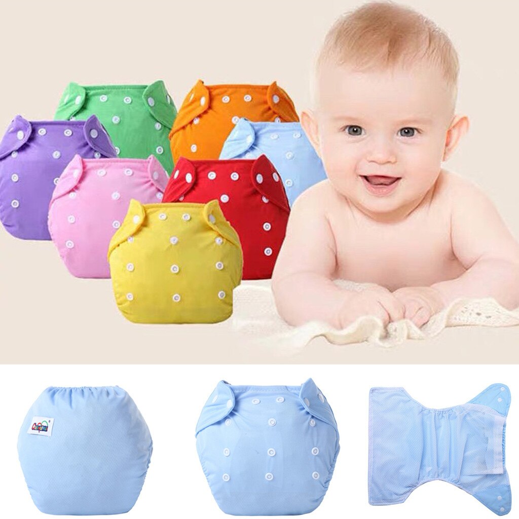 0-24m 1pc Nappies Adjustable Reusable Lot Baby Kids Boys Girls Washable Cloth Diaper Nappies Baby Solid Diaper Cover