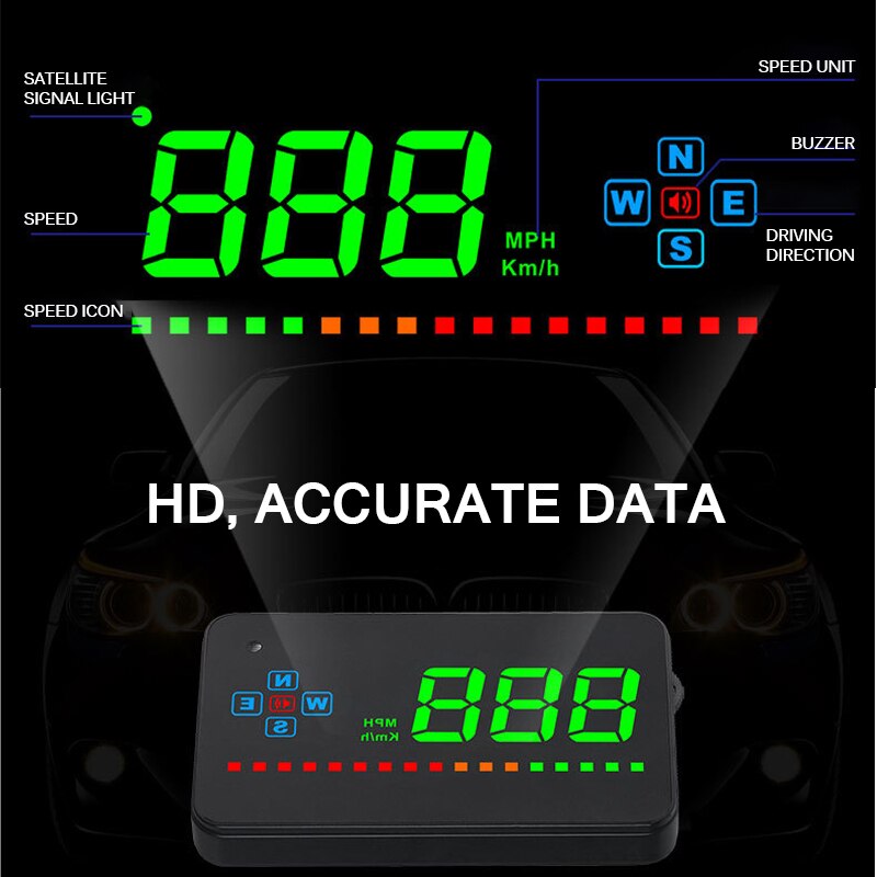 Universal Voiture HUD Projector Car Auto Display Electronic Windshield Projector HD Picture Car Display