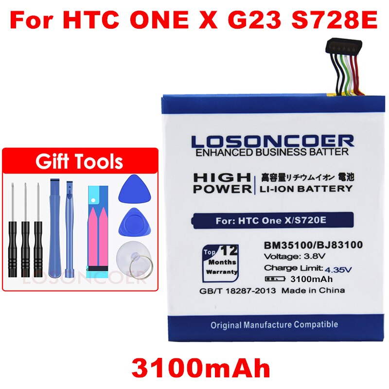 LOSONCOER 3100mAh BM35100 BJ83100 Batterij Gebruik voor HTC Een X S720e Batterij One S Z520e G23 Endeavor/Een S Z560e