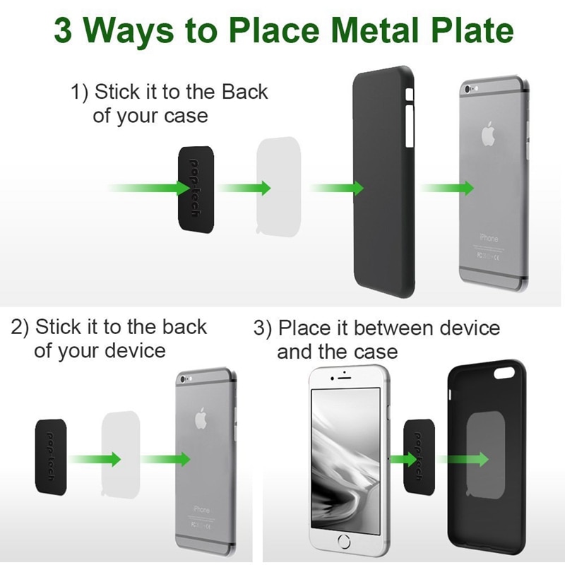 Metal Plate Universal Mount Metal Plate Kit with Adhesive for Magnetic Car Mount Cell Phone Holder Magnet Mobile Stand