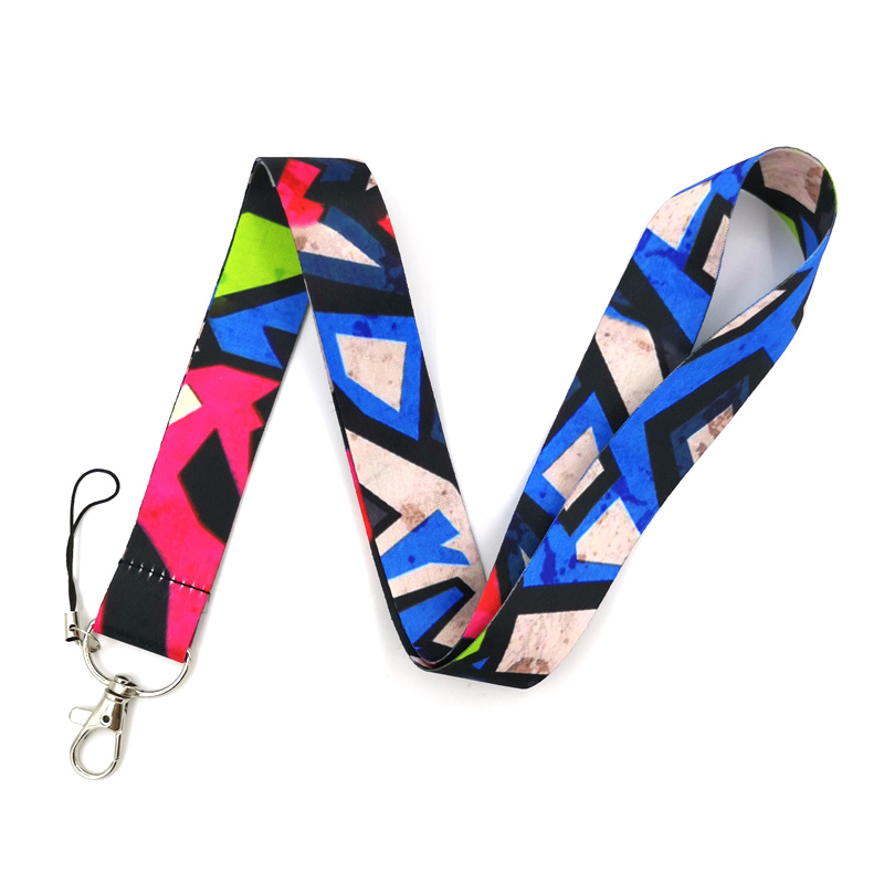 Geometric Pattern Lanyard for Keys ID Nurse Card Pass Badge Holder Mobile Phone Straps Hang Rope Lanyard Keychain Webbing Ribbon
