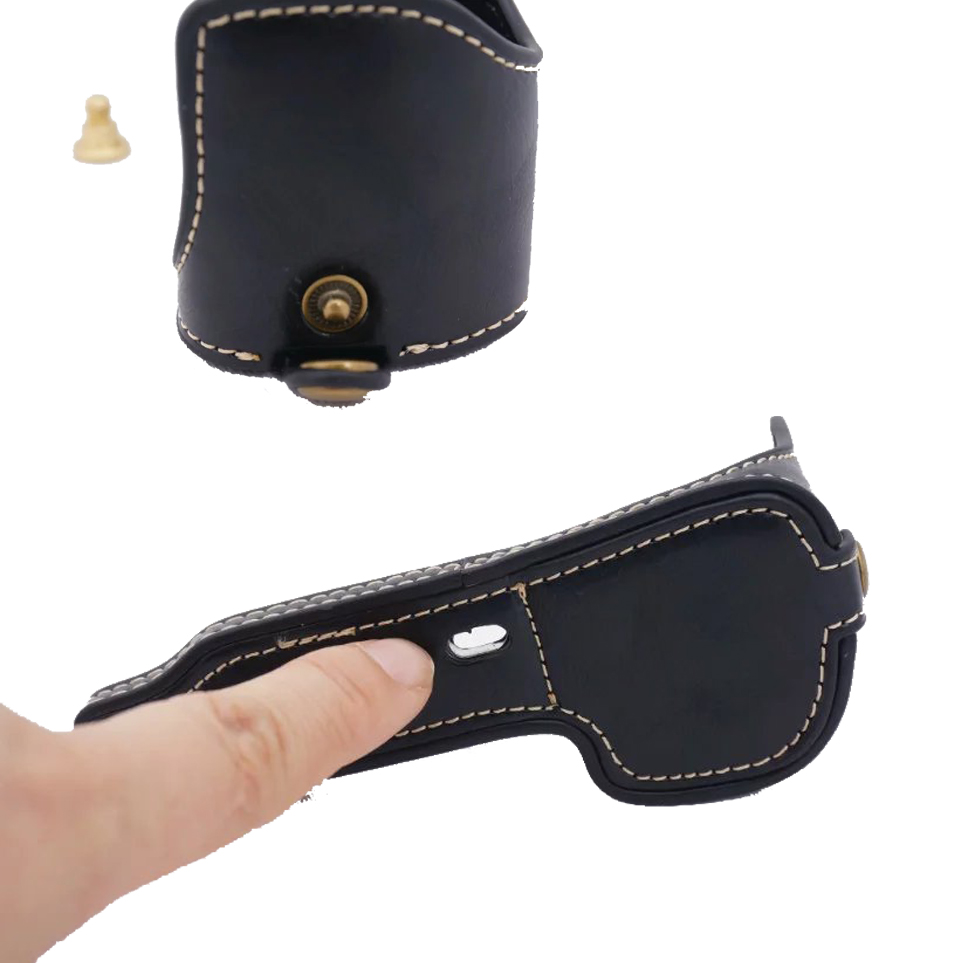 Funda de cuero PU para cámara de vídeo, bolsa protectora con correa para Sony A5000, A5100