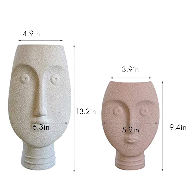 Indoor Outdoor Head Planter Pot Clay Succulent Planter Vase Greek Statue Planter Urn Home Garden Decor Sculpture