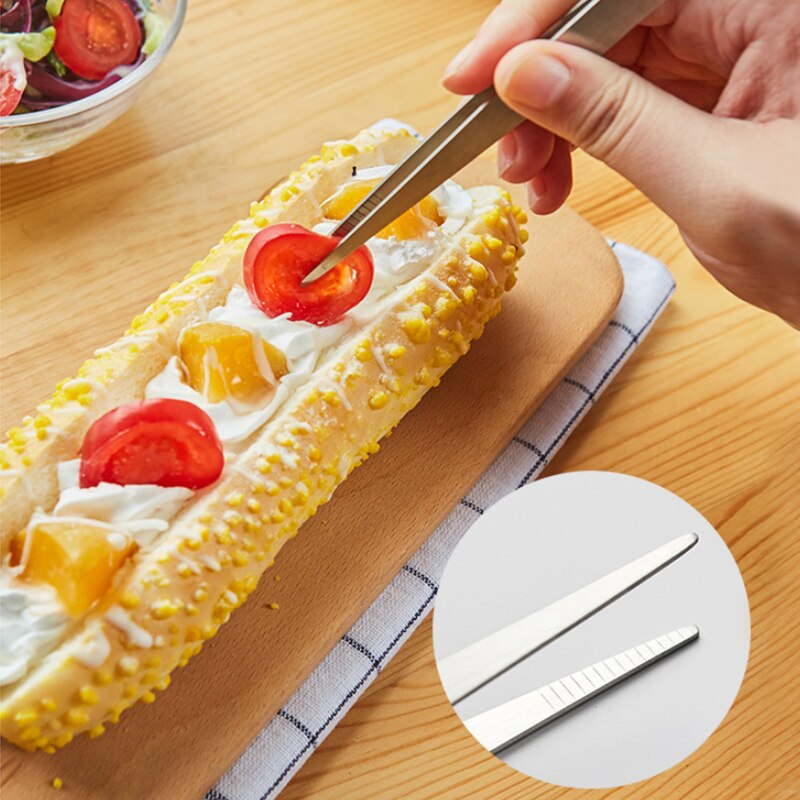 Tasting Spoon Stainless Steel 304 Tweezers Chef Dual Dishes Taste Scoop Dual Function Spoon Cooker Spoon Gadget Tools