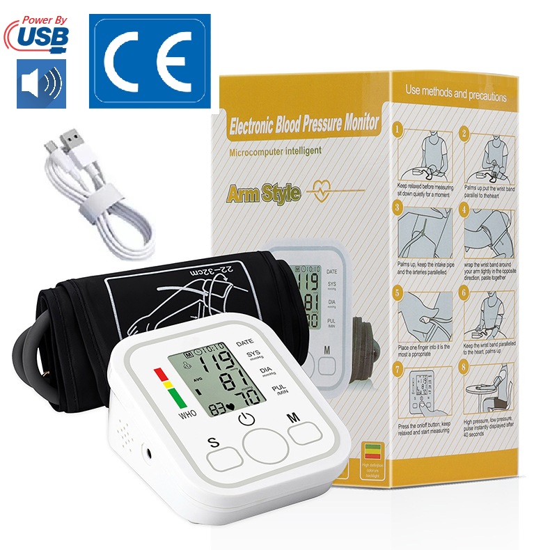 Tonômetro automático medidor de pressão arterial bp esfigmomanômetro médico lcd infravermelho testa termômetro monitor de pressão arterial: Violeta