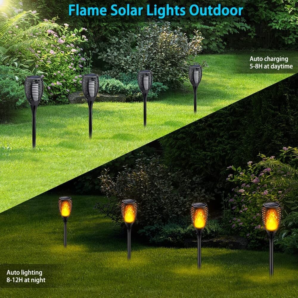 Outdoor Led Solar Lights Flickering Dancing Flame Torch Solar Lighting Waterproof Lamp For Garden Decoration Landscape Lawn Path