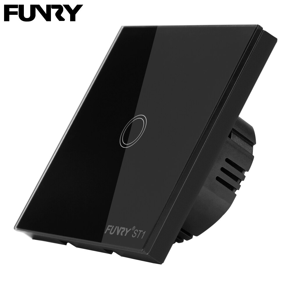 Funry ST1 1Gang EU Standard Smart Switch Remote Control/Touch Wall Light Touch Switch 170-240V Surface Waterproof Glass Panel