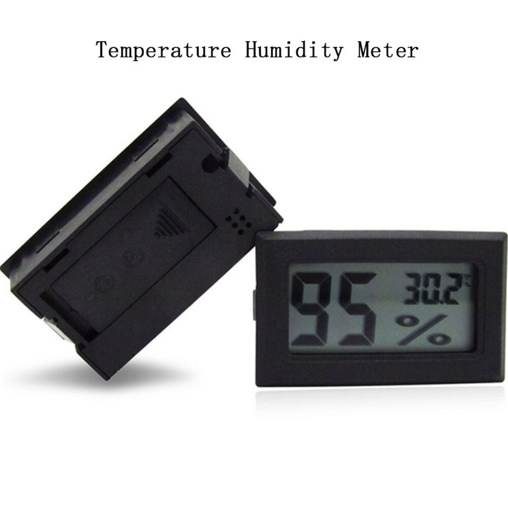 Mini Black Digital Lcd Temperatuur Vochtigheid Meter Indoor Thermometer Temperatuur Sensor Desktop Kantoorbenodigdheden