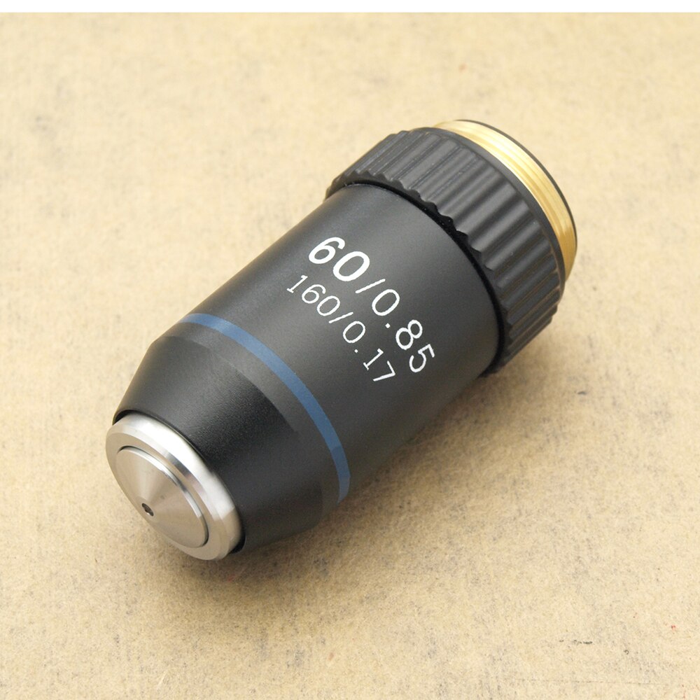 RMS Thread 160/0.17 4X 10X 20X 40X 60X 100X(oil) Biological Microscope Objective Lens: 60X