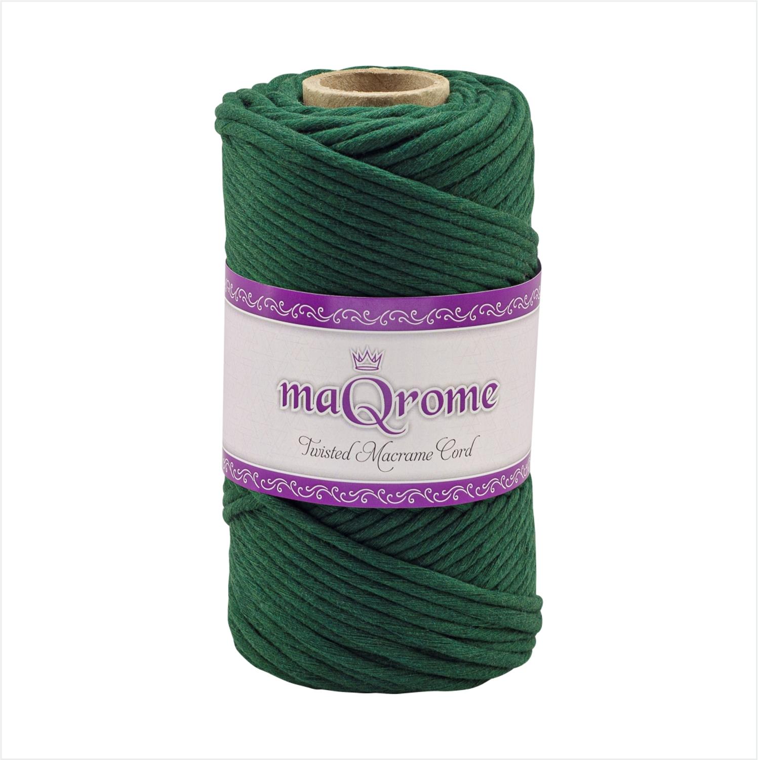 MaQrome Macrame Cord Single Twisted Yarn 3 mm: Green