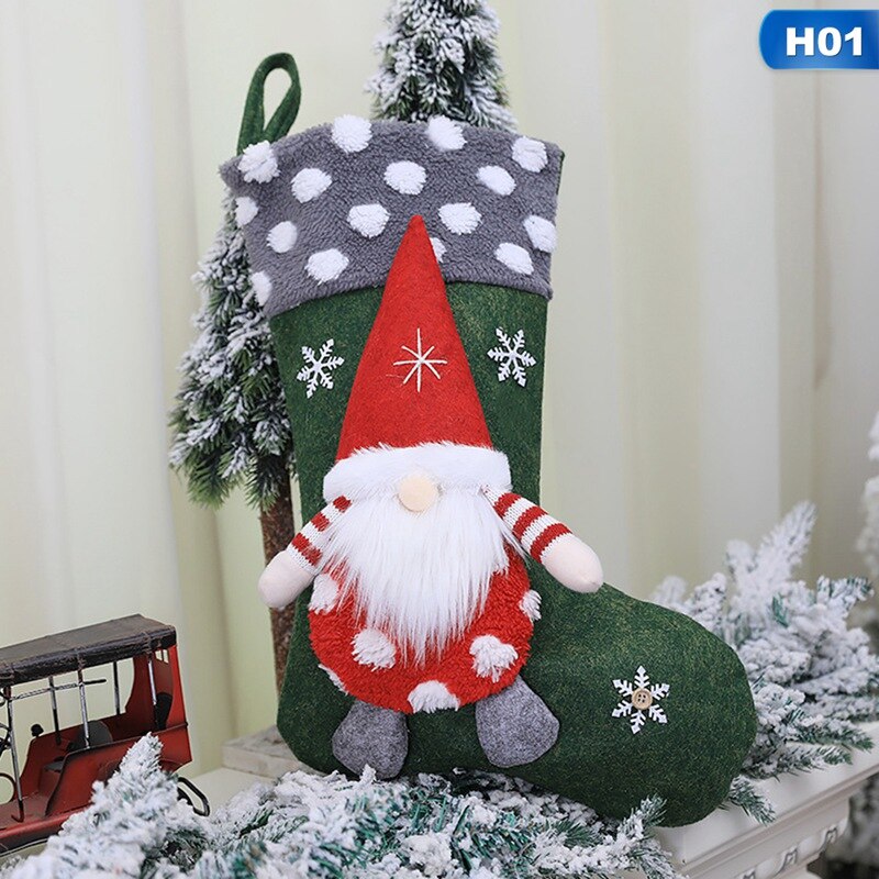 Kerst Drie-Dimensionale Pop Sok Kids Snoep Zak Mini Xmas Tree Ornament Kerstsok Decoratie Voor Thuis 1pc: H01