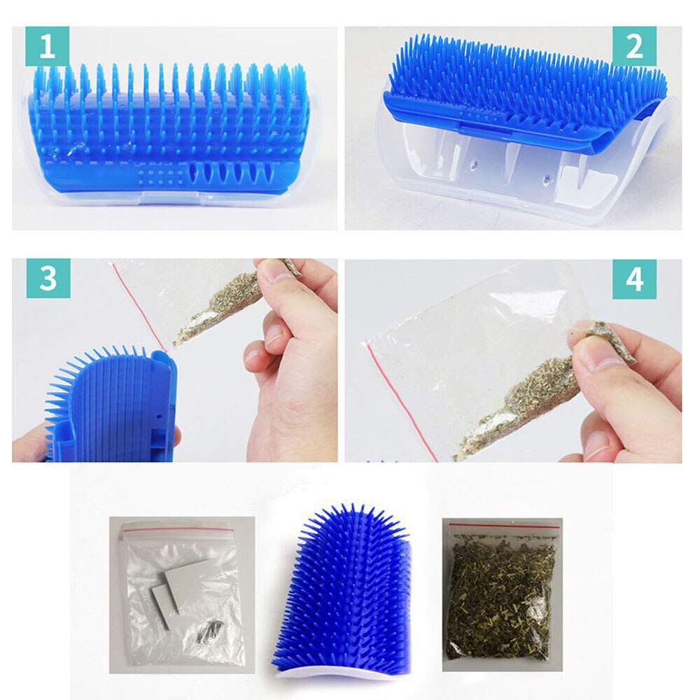 Cat Self Groomer Brush Pet Grooming Supplies Hair Removal Comb For Cat Hair Shedding Trimming Cat Massage Device With Catnip