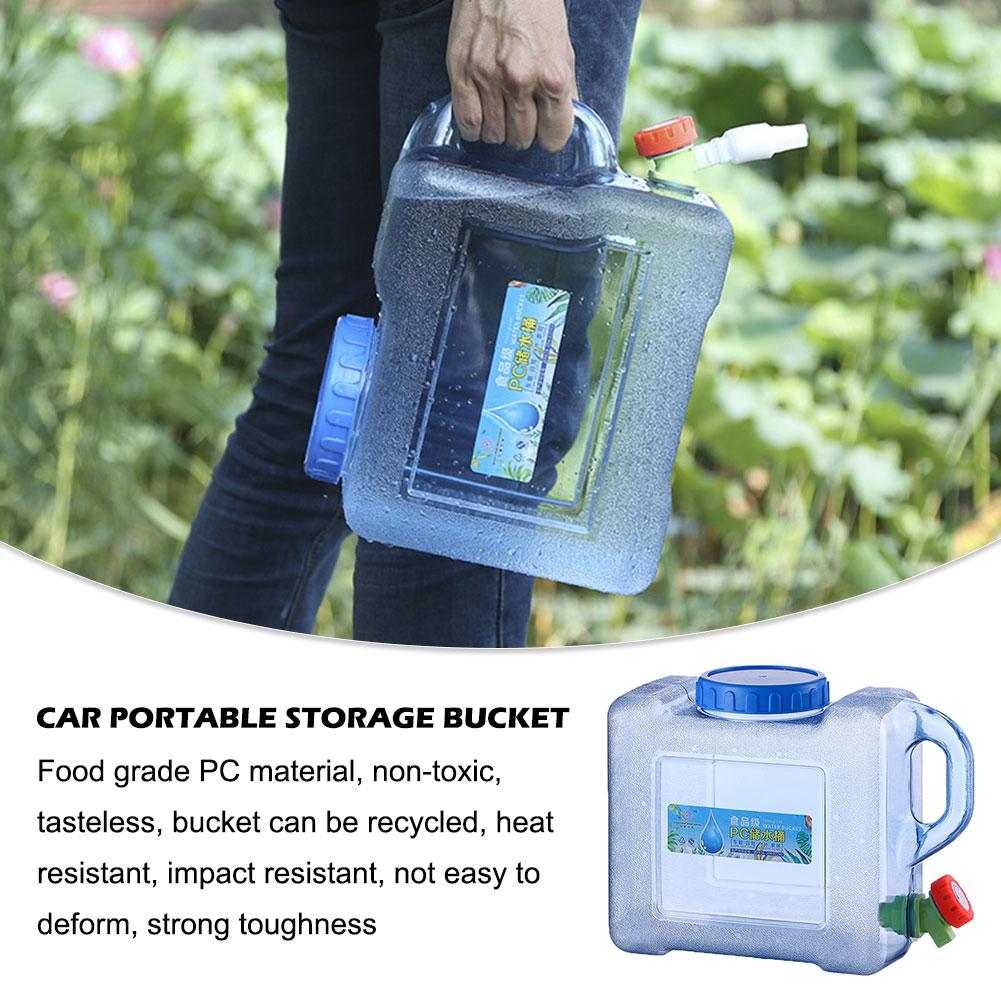 5L/8L Water Bucket Portable Camping Water Container With Tap Large Capacity Water Storage Container For Field Travel Car Use