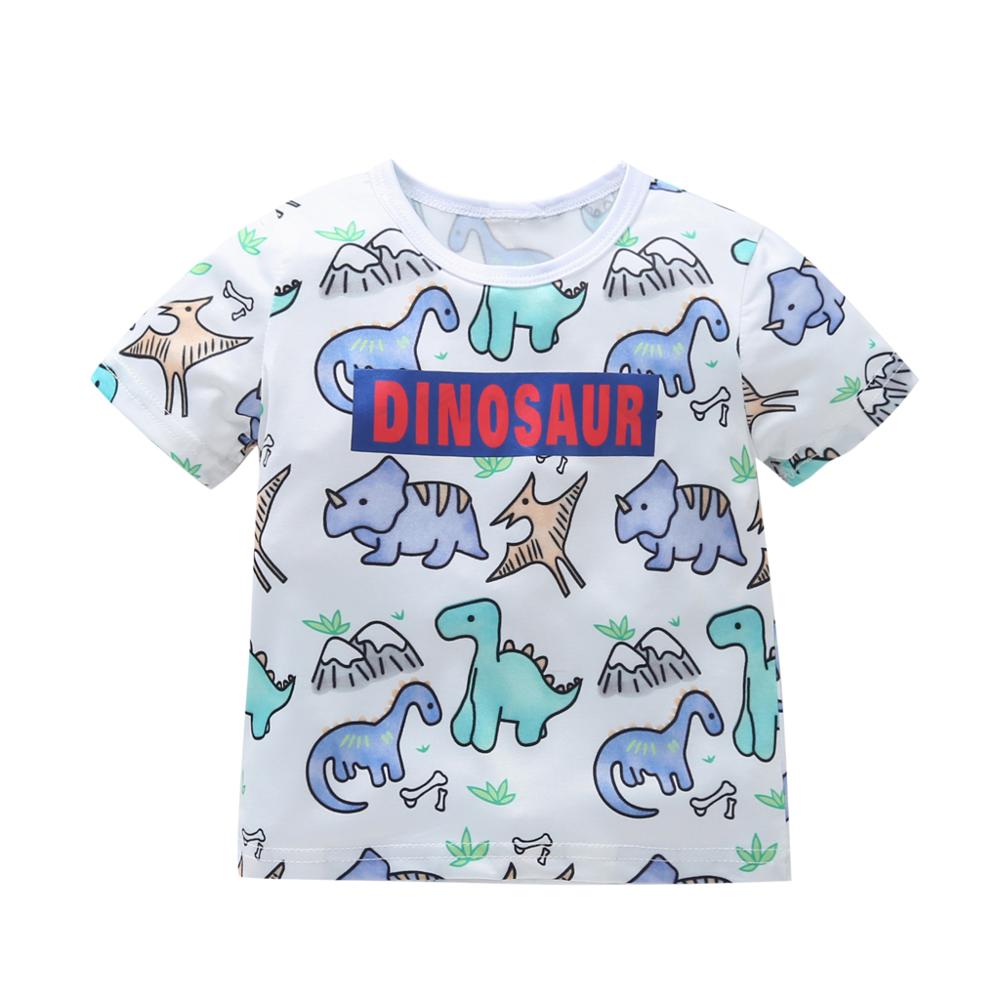 Leuke Mode Peuter Kinderen Baby Boy T-shirt O Hals Cartoon Korte Mouw Animal Gedrukt Top Kleding Outfits Zomer kleding