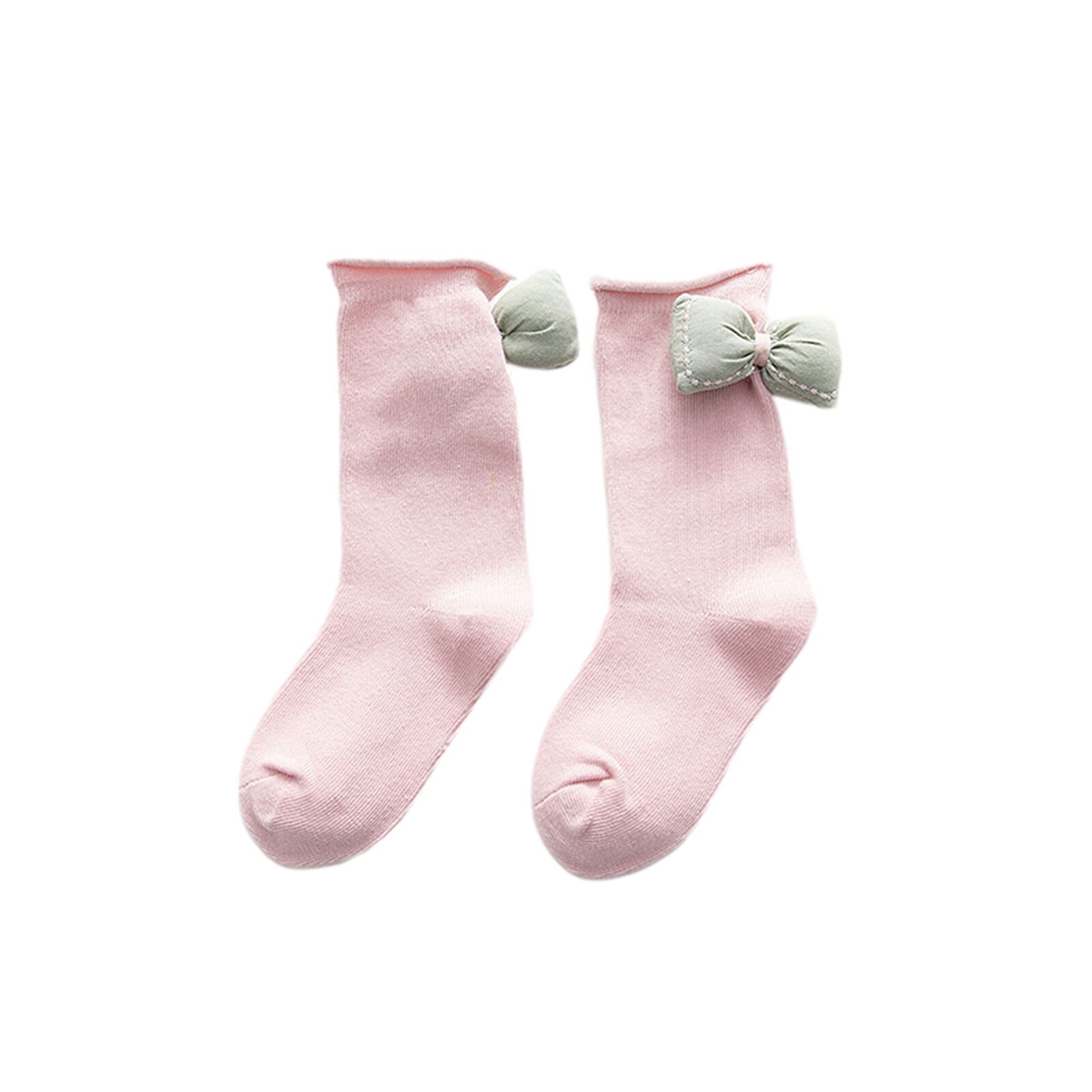 Kinderen Meisjes Mode Strik Sokken Eenvoudige Stijlvolle Sokken Effen Kleur Comfortabele Sokken Voor Kinderen Baby Meisjes: Roze / 5-8 years