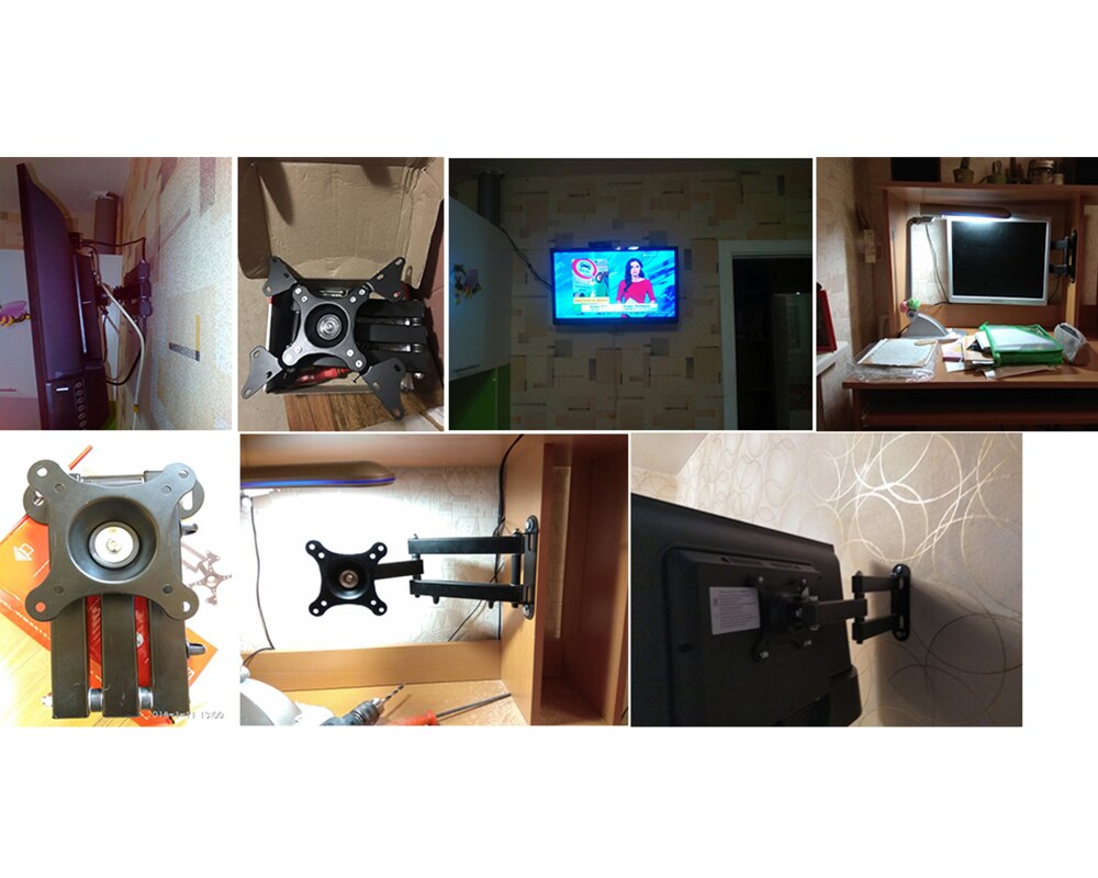 Ixur Geschikt Voor 10-32 Inch Lcd Computer Monitor Wall Mount Draaibaar/Intrekbare Display Wall Bracket