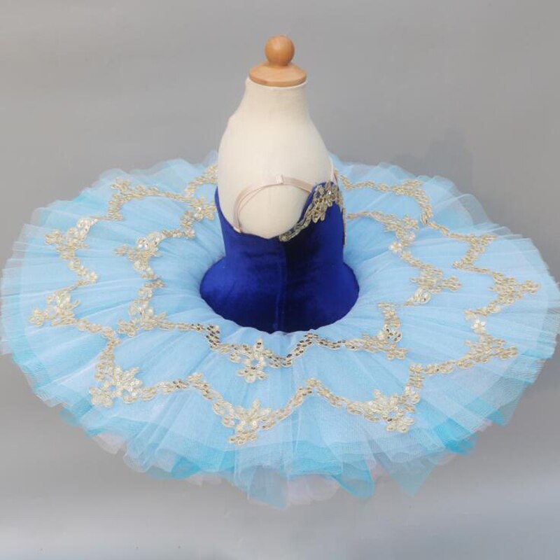 Kids Blue Ballerina Dress Ballet Tutu For Child Adulto Pancake Swan Lake Tutu Dance Costumes Ballet Dress Girls