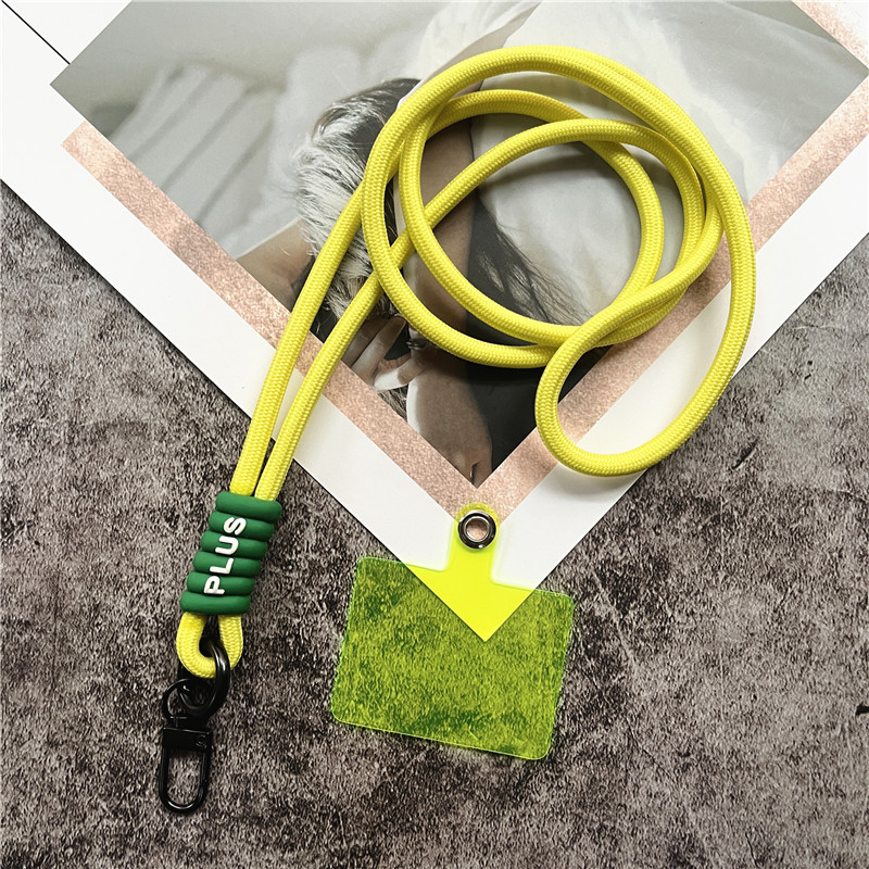 Cordón para teléfono, correa para el cuello, llavero, cordones de Color, soporte para tarjeta de identificación, llavero de Metal, llavero para llaves, actualización de accesorios móviles: Amarillo / dorado