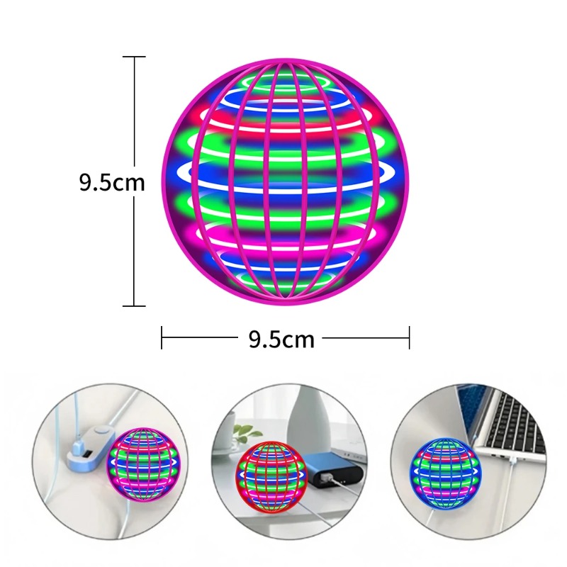Magischer LED-Licht-Flugball-Spinner mit Handsteuerung 360° ° Rotierende Mini-UFO-Drohne Kinder-Partyspiel -Spielzeug