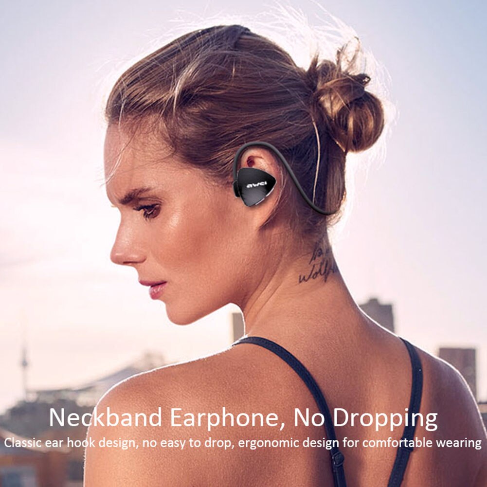 Awei Draadloze In-Ear Bluetooth Nekband Koptelefoon Sport Hals Opknoping Hoofdtelefoon