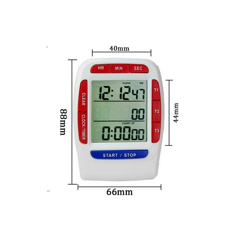 Multifunctional Kitchen Cooking Timer 3 Display Channels Electronic Function Timers Time Counting Device
