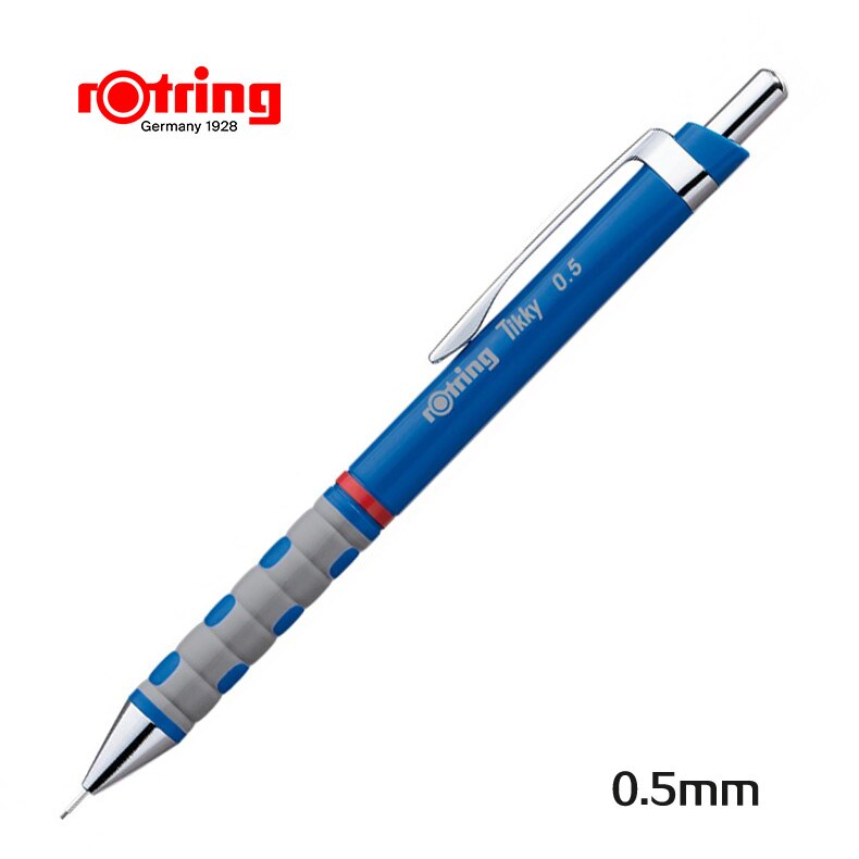 Roterende tikky mekanisk blyant 0.35mm/0.5mm/0.7mm/1.0mm blyblyanter til skolegrafittegning af blyantkunstforsyninger: Blå 05mm