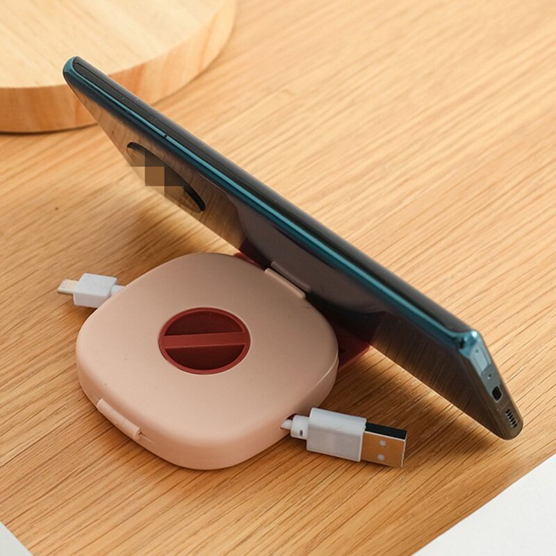 Multifunctionele Portable Draaibare Mobiele Telefoon Houder Datakabel Organisator Opbergdoos Mobiele Telefoon Opladen Kabel Winder