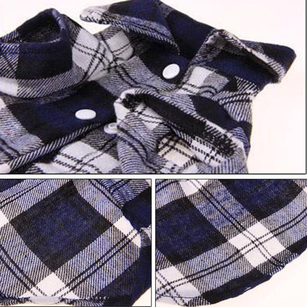 Plaid Dog Shirt Casual Puppy Clothing Short Sleeve T-shirt For Small Medium Dog Costume Pet Supplies