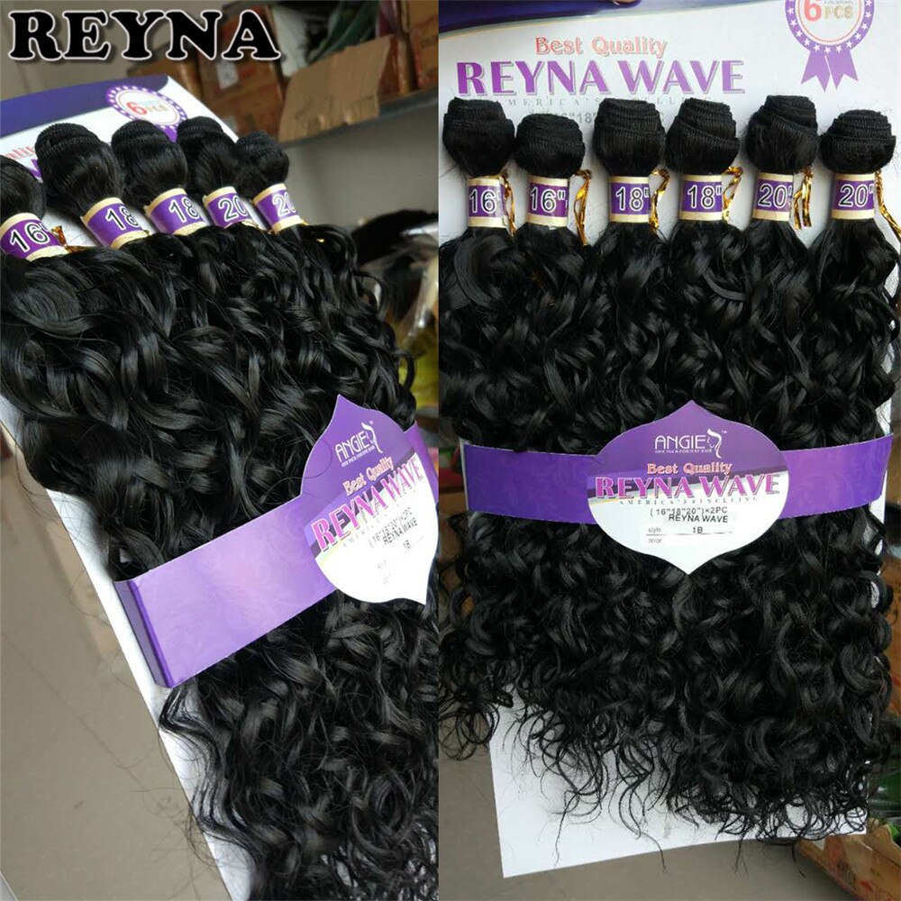 REYNA Water Wave synthetisch haar uitbreiding Hoge Temperatuur 6 stks/partij fiber haar bundels weave