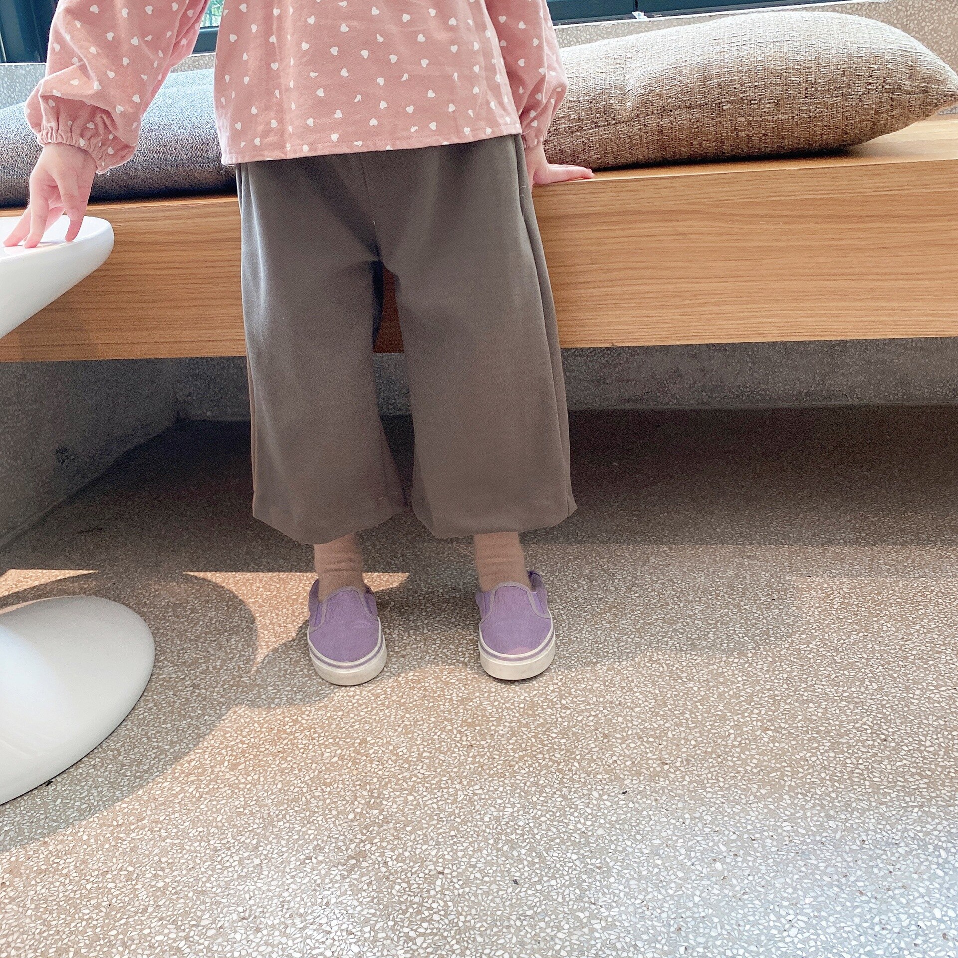 Herfst kinderen kinderen wijde pijpen wollen broeken jongens en meisjes losse casual broeken 1-6y: Donkere koffie / 12m