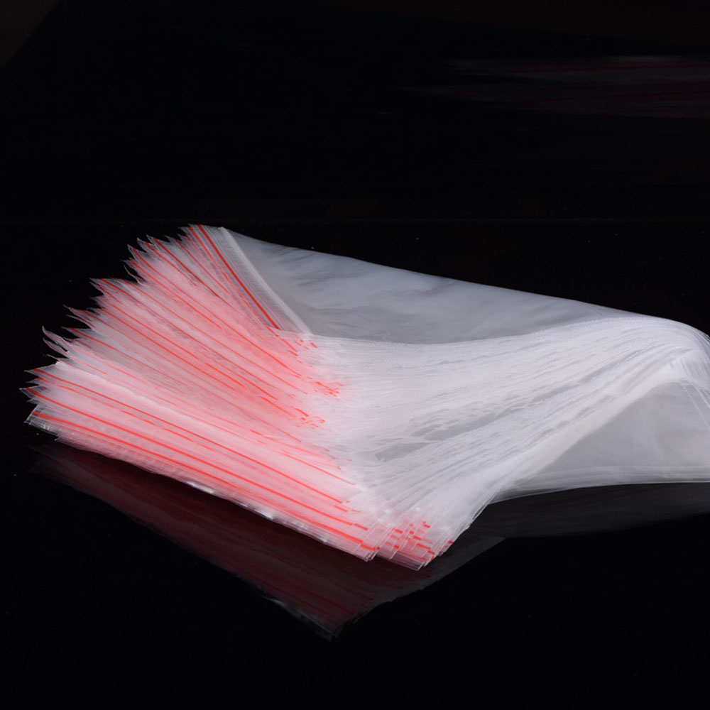 100pcs/pack Small Zip Lock Plastic Bags Reclosable Transparent Bag Vacuum Storage Bag Clear Bags Thickness