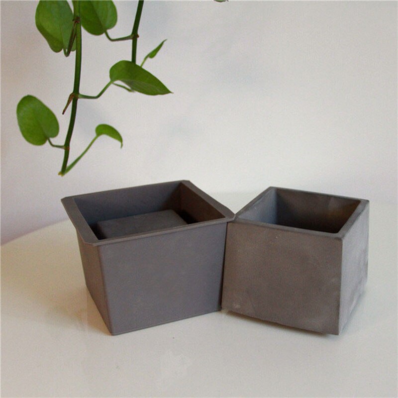 Concrete Molds for Garden ，Square Round Cement Pot Molds Succlent Plant Pot Mould: square pot mold
