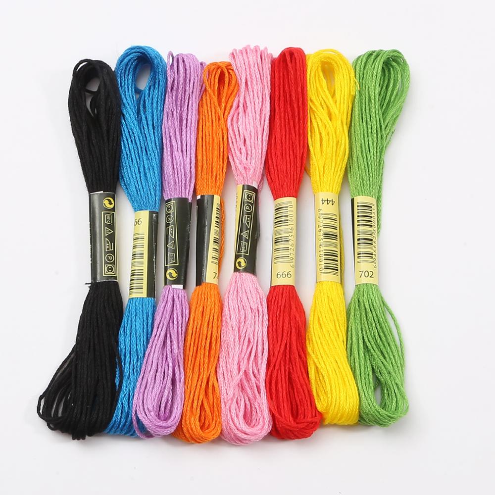 Madejas de costura de algodón Multicolor, hilos de punto de cruz, Kit de madeja de hilo de bordar, herramienta de costura DIY, novedad, 10 unidades por lote