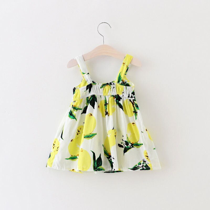 Baby Dress Infant girl dresses Lemon Print Baby Girls Clothes Slip Dress Princess Birthday Dress for Baby Girl