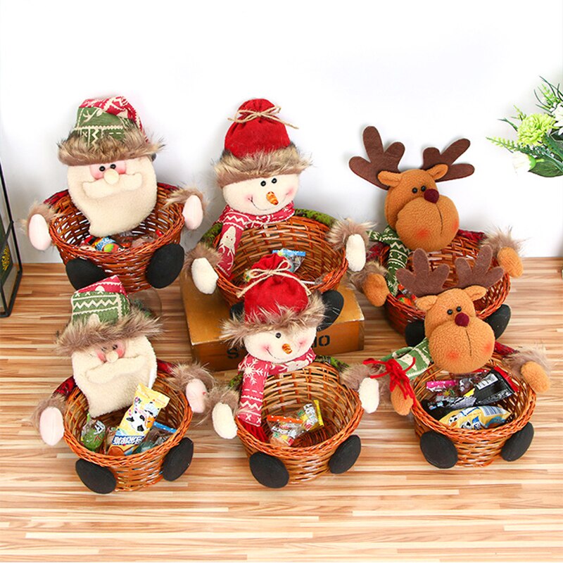 22*22Cm Kerst Snoep Mand Fruitmand Kerstmis Versieren Kinderen Verpakking