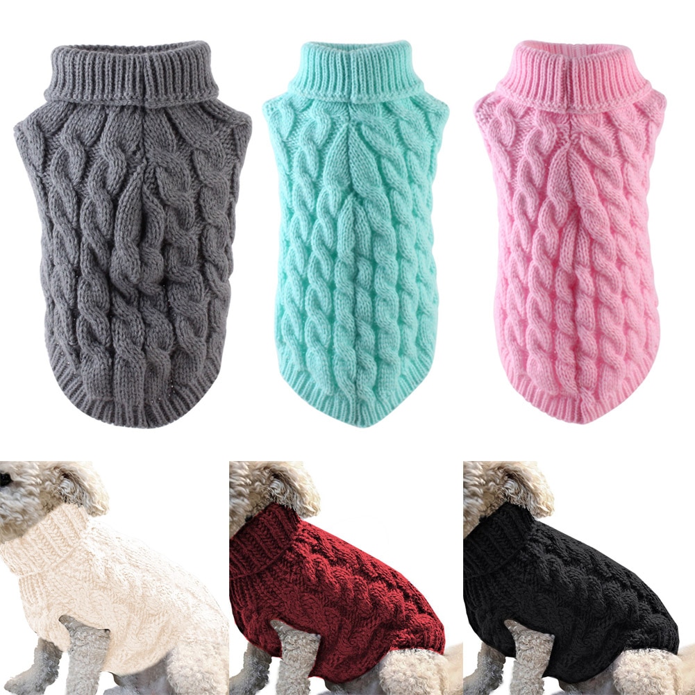 Lille hund strikket jakker sweater kæledyr katte hvalpe frakke tøj varmt kostume beklædning kæledyr sweater hks 99