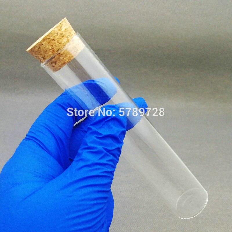 Tubo de ensaio de vidro com fundo plano de 30x150mm, 12 tamanhos, tubo com rolha, para experimento de laboratório escolar