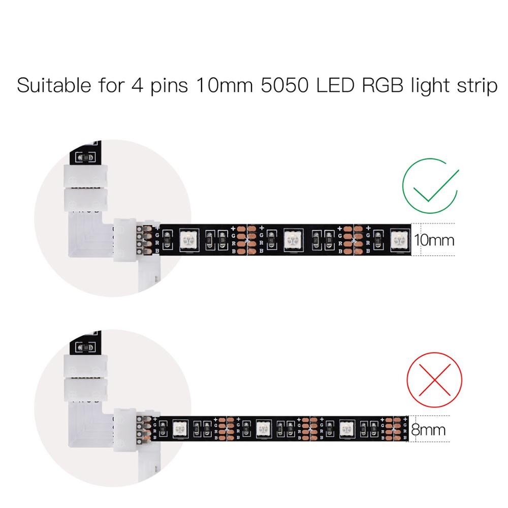 10mm 4 Pin L Shape Led Rgb Connector For Connecting Corner Right Angle 5050 RGB LED Strip Light L Shape LED Connector