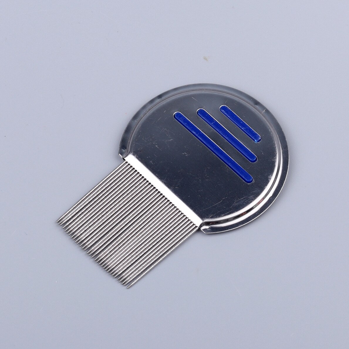 The Semicircular Long Needle Grate Comb Dogs Pet Comb Stainless Steel In Addition Flea Comb Dog Cat Grooming cleaning tools: Blue threaded needle