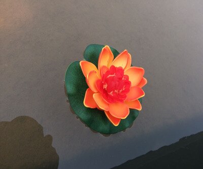 Simulation lotus kunstig flydende åkande eva lotus blomster dam dekor 10cm 7 farver have pool dam springvand dekoration 6: Solnedgang rød
