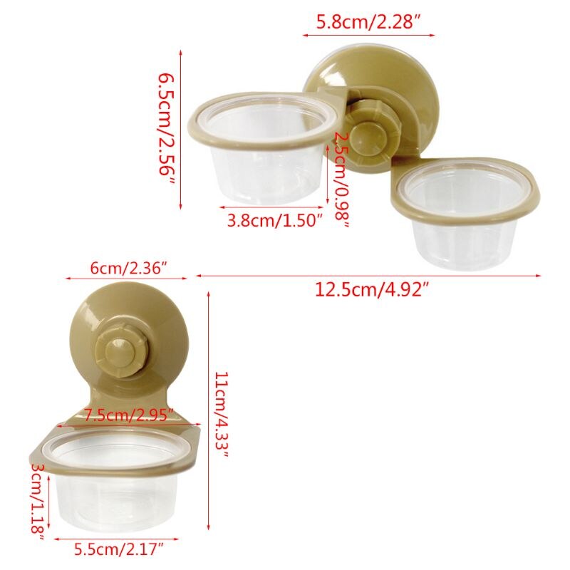 Zuignap reptielen water voerbak muur hangende voerbak kom spinnenkast