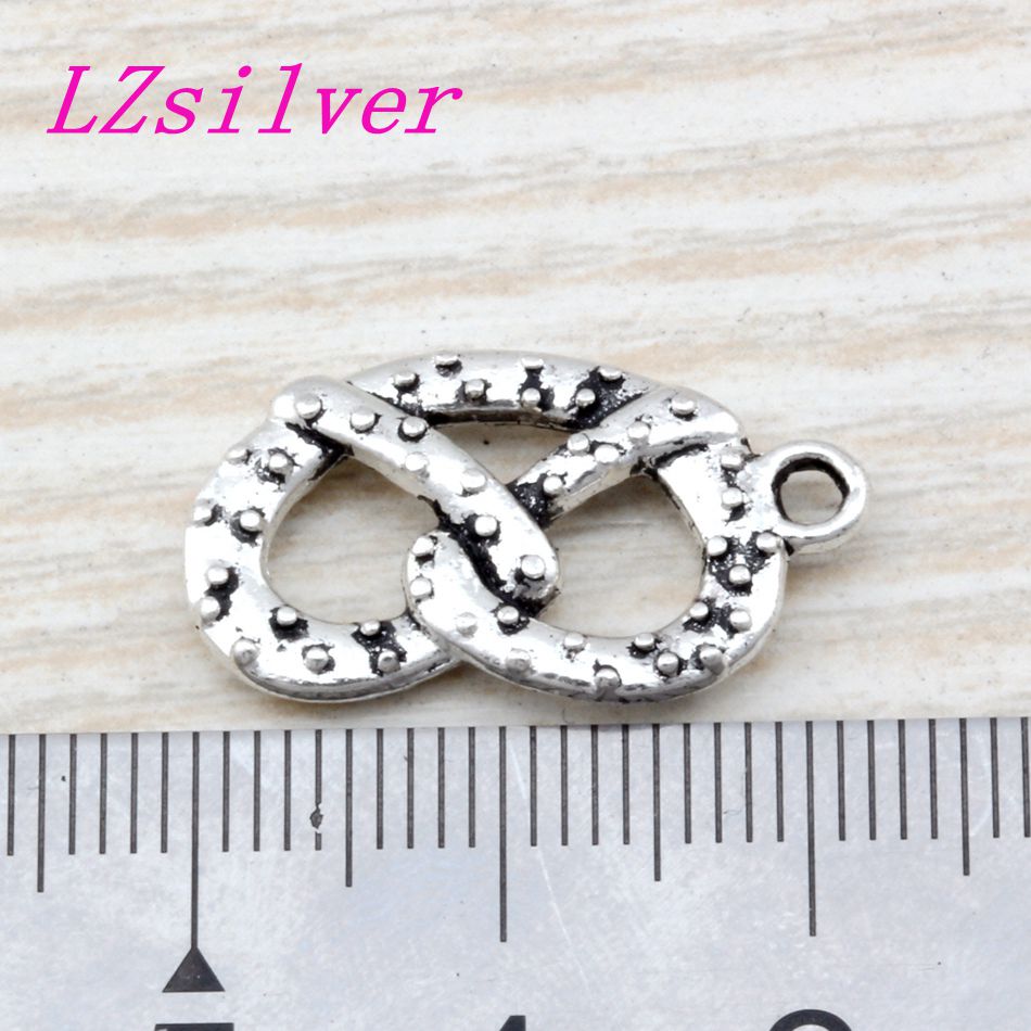 100pcs Zinc Alloy Philadelphia Soft Pretzel Food charm Pendants 13x23mm DIY Jewelry A-0101D